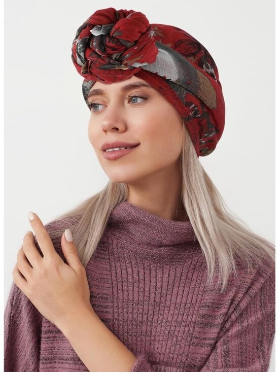 Hand Dyed Batik Scarf - Cotton - Red White Cherish, Burgundy  Women\'s Maroon Lightweight Scarves Flowers Print Head Cotton Wrap Scarf